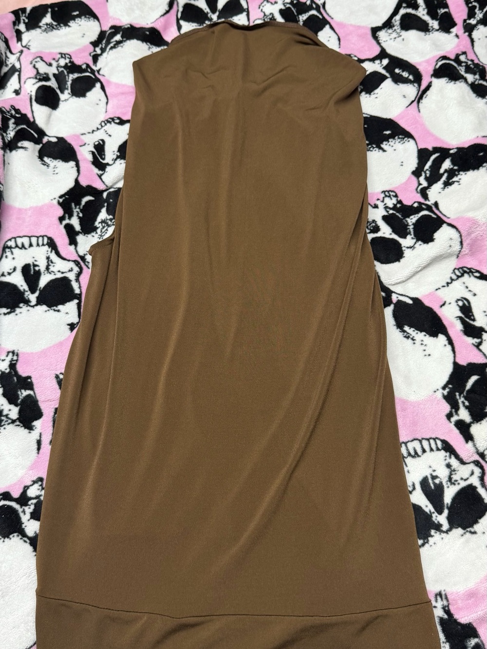 George Brown Midi Skirt - Solid Brown Stretch Jersey